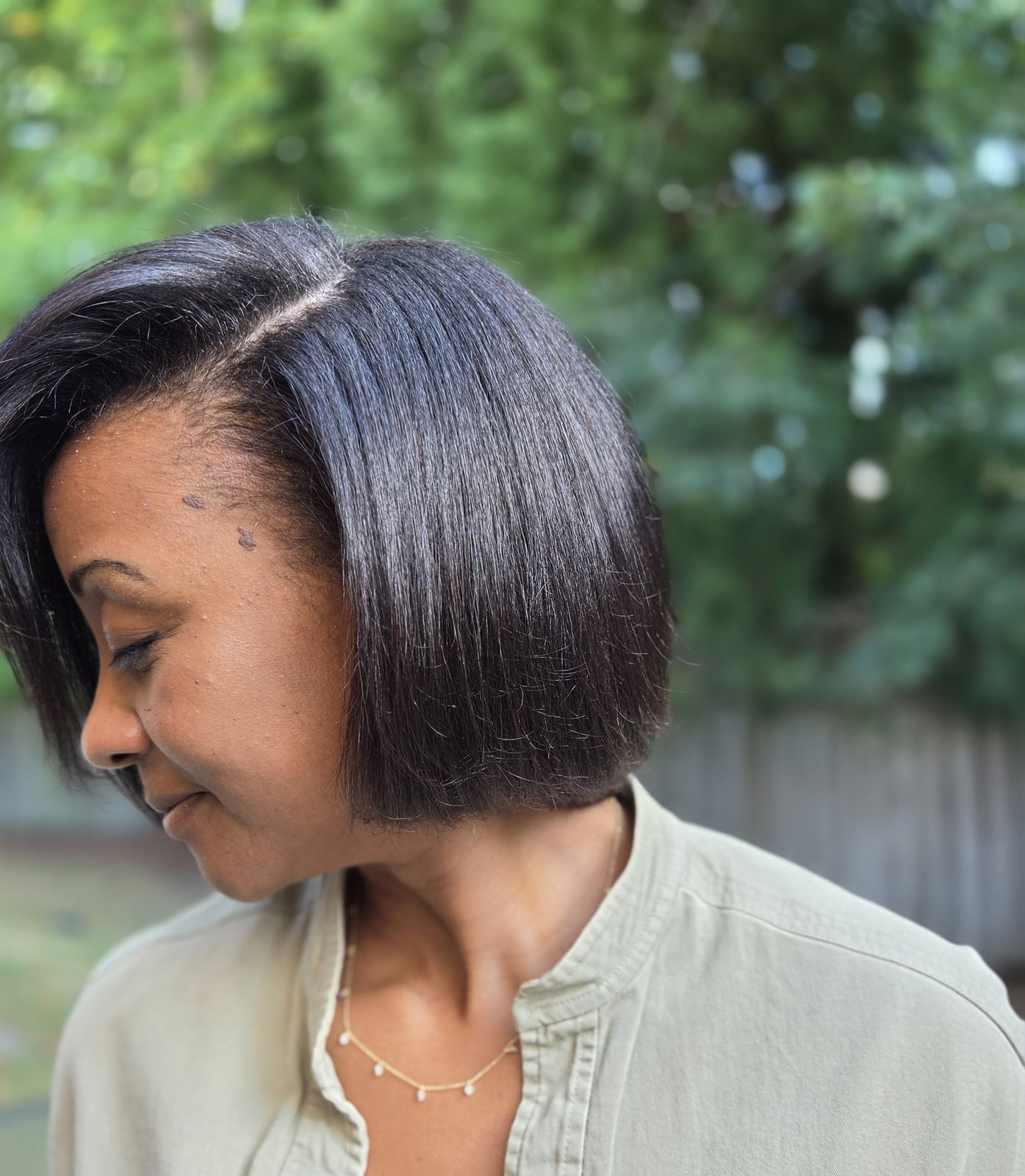 Silk press natural bob