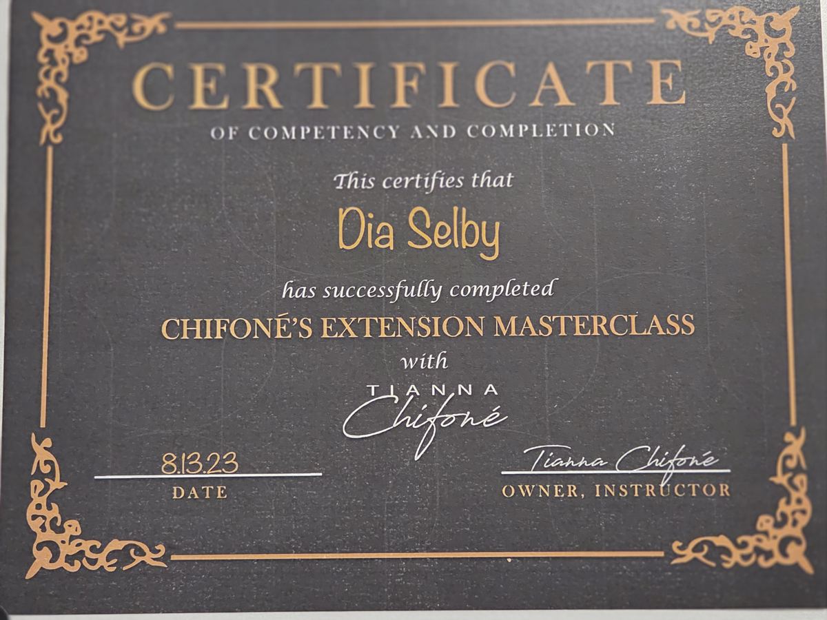 Extension Masterclass certificate, 2023